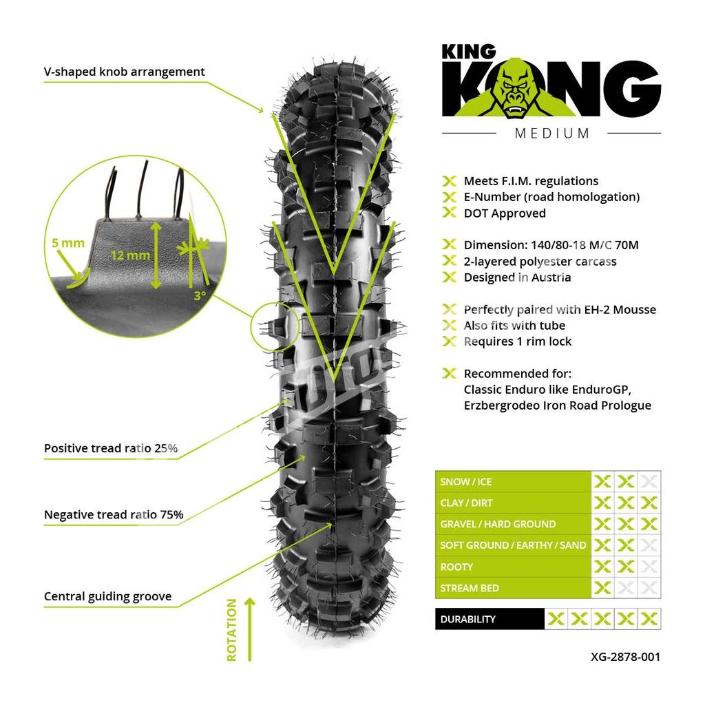 X-Grip King Kong 140/80-18 Medium Guma